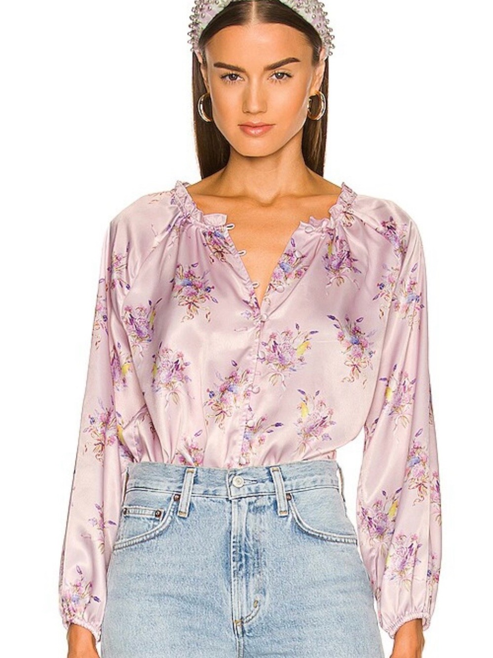 LoveShackFancy Manchester light pink blouse